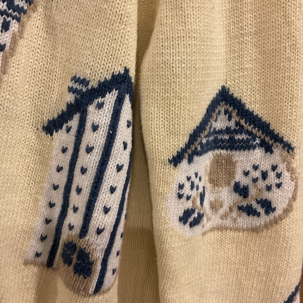 Christopher & Banks Hand Embroidered Birdhouse Cardigan Sweater Size M - Picture 3 of 10